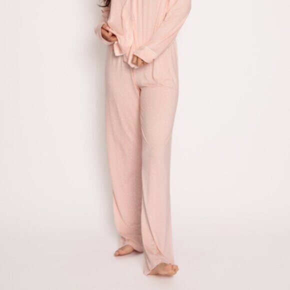 NWT P.J. Salvage Women's Tint Pink Love Lace Pajama Set Size Large - Picture 2 of 8